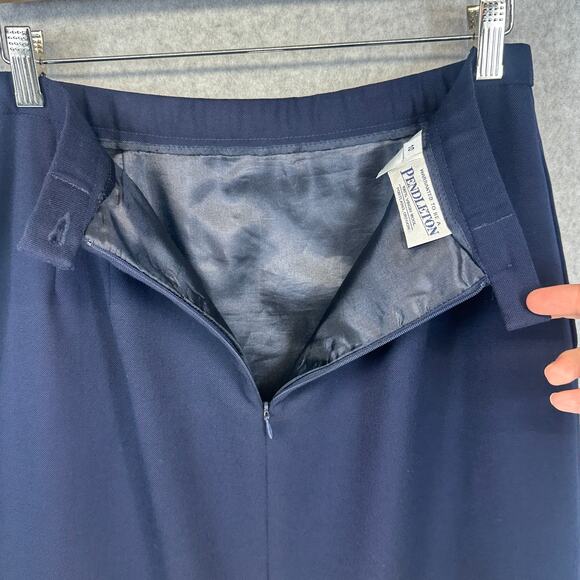 Vintage Pendleton Skirt Womens Size 10 Blue 100% Virgin Wool Straight Zipper - Picture 5 of 13